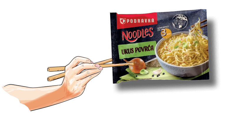 Noodle pakiranje povrtni okus